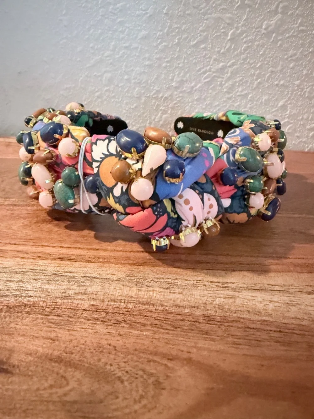 Lele Sadoughi Liberty London Mixed Stone Top Knot Headband NWT